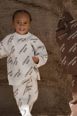Knitted Logo Jumper- Coffee