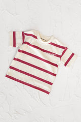 Striped Tee - Burgundy