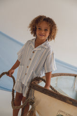 Blue Summer Linen Shorts