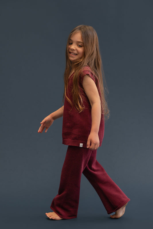 Pomegranate Knitted Flares