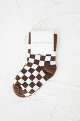 Checkered Socks - Chocolate