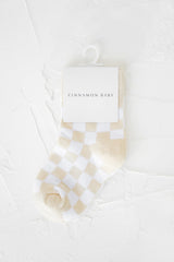 Checkered Socks - Beige