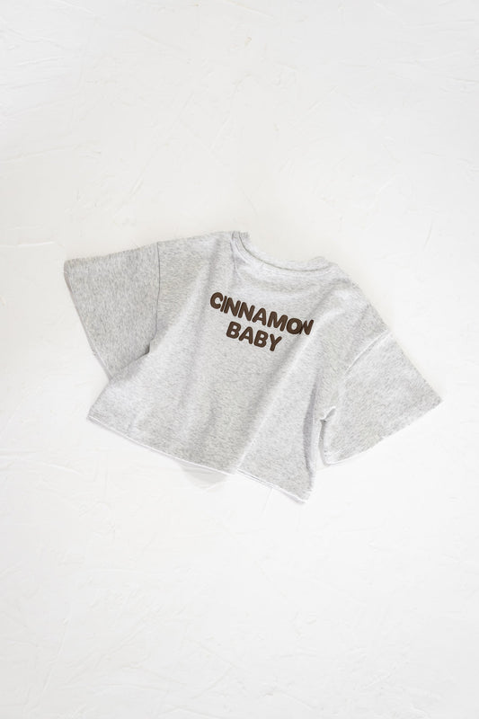 Grey Marle Puff Oversized Tee