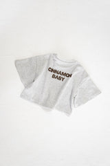 Grey Marle Puff Oversized Tee
