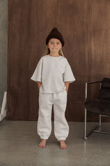 Grey Marle Puff Oversized Tee