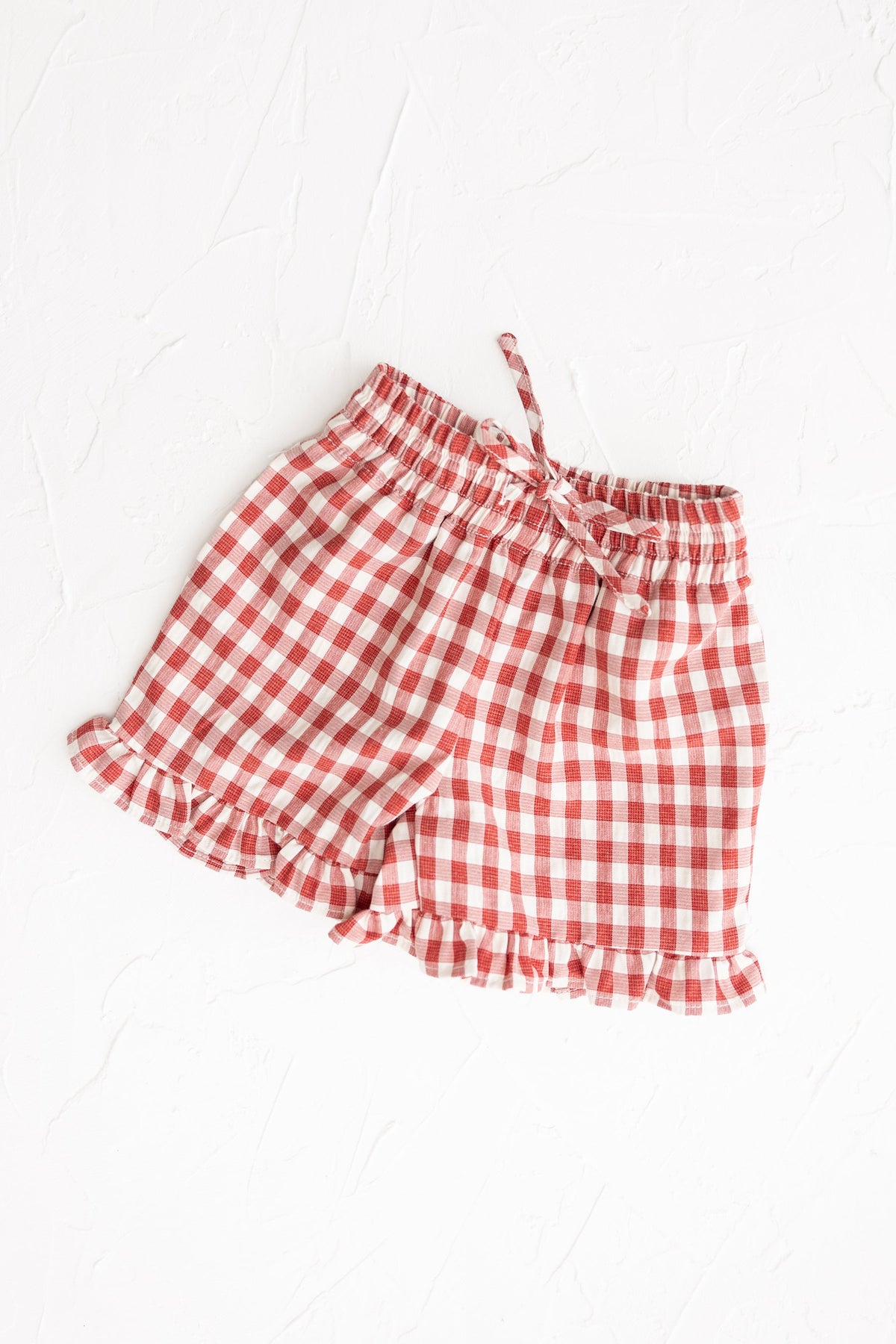 Crimson Gingham Frill Shorts