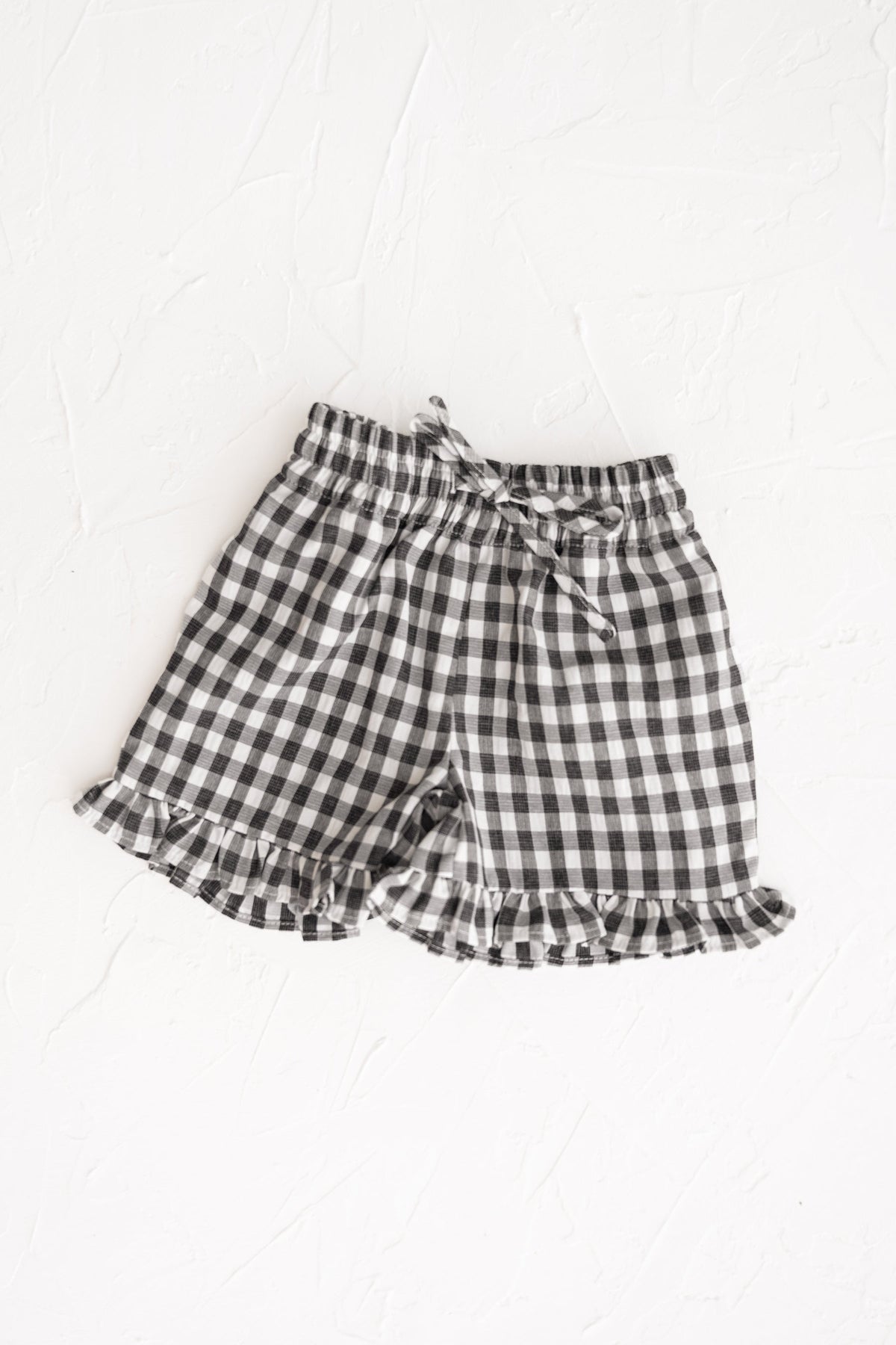 Black Gingham Frill Shorts