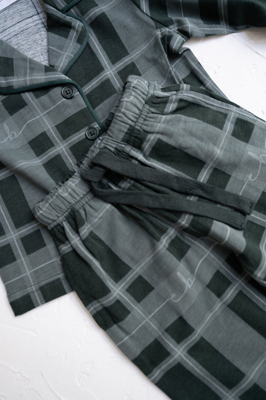 Plaid Long Pyjamas - Green