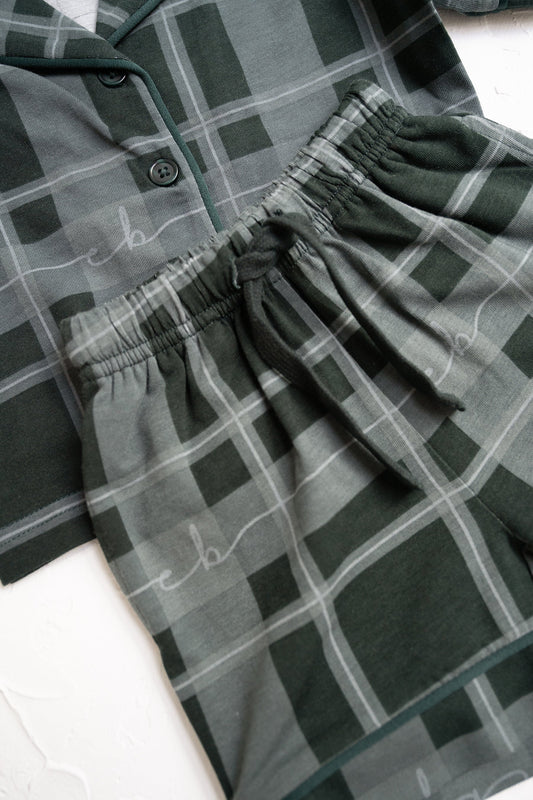 Plaid Short Pyjamas - Green