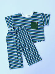 Birdie Set in Elm Green Stripe