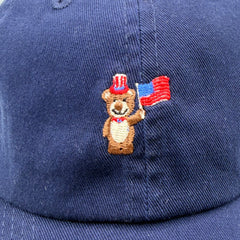 Tiny Patriotic Bear Baseball Hat