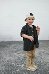 COASTAL BUTTON UP - BLACK