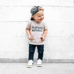 PLAYDATE MATERIAL TEE - STONE
