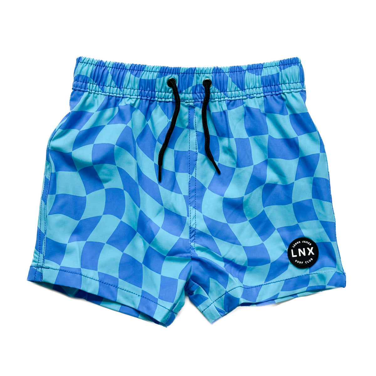 SWIM TRUNK - WAVY CHECKS - BLUE