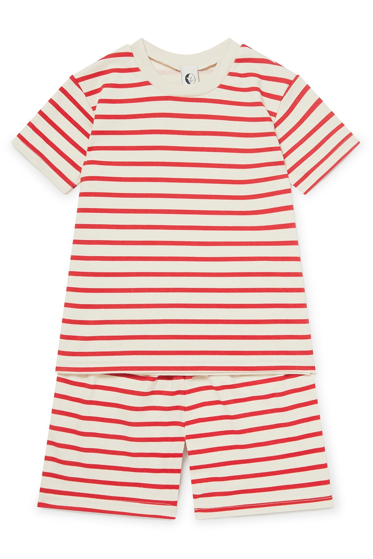 KIDS SHORTIE PYJAMA SET | RED & OATMEAL BRETON