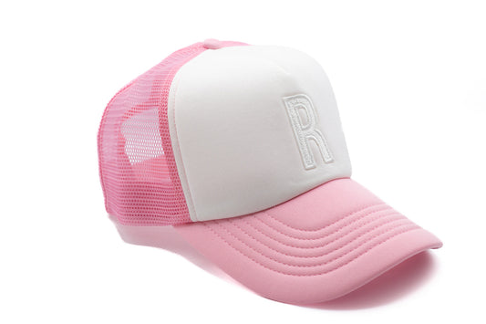 Pink & White Letter Trucker Hat