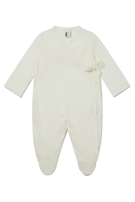 ORGANIC NEWBORN KIMONO | CREAM POINTELLE