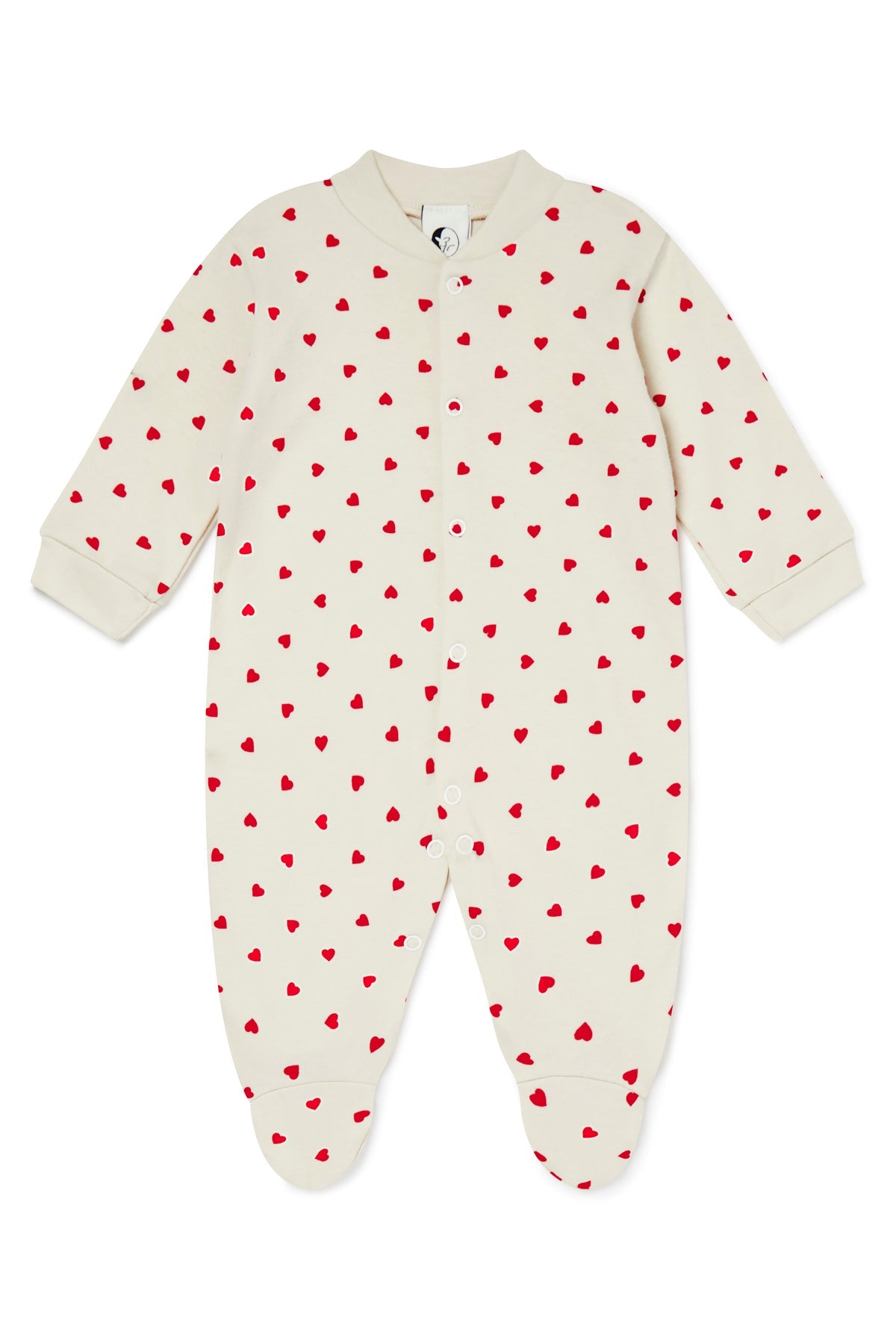 BABY SLEEPSUIT | RED LOVE HEARTS
