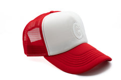 Red & White Letter Trucker Hat