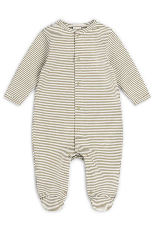 BABY SLEEPSUIT | OLIVE STRIPE