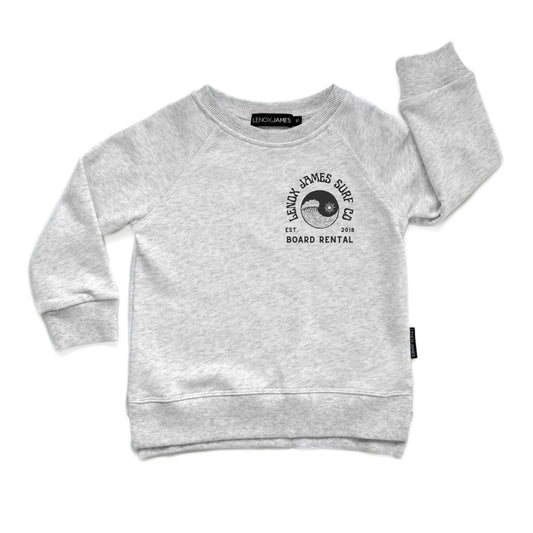 SURF CO. BOARD RENTAL SWEATSHIRT - ASH GREY