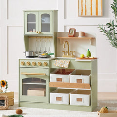 Tiny Land® Wooden Play Kitchen with Storage for Creative Toddlers
