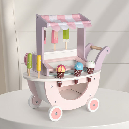 ROBUD Pink Wooden Ice Cream Cart Walker