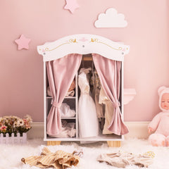 ROBUD Wooden Doll Closet Wardrobe