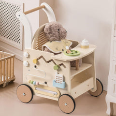 ROBUD  Wooden Baby Push Walker - Rattan