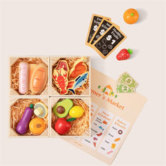 Tiny Land® Wooden Food for Play Kitchen & Wooden Rack