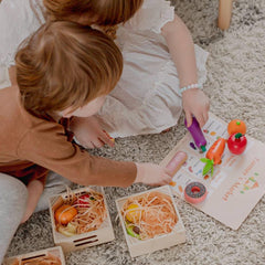 Tiny Land® Wooden Food for Play Kitchen & Wooden Rack