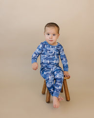 Bamboo Two Piece Set | Blue Camo Bolts