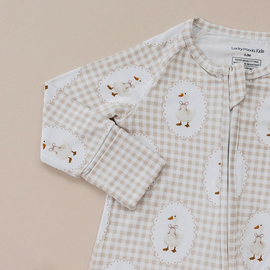Bamboo Zip Romper | Gingham & Goose