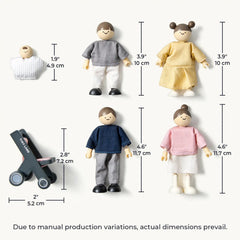 Tiny Land® Wooden Dollhouse Dolls