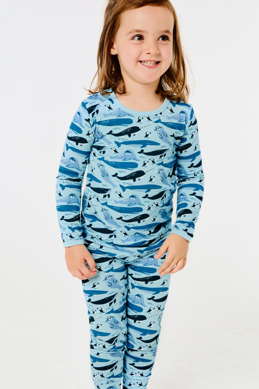 Long Sleeve Pajama Set - Ocean Animals