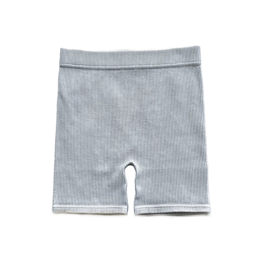 ACID WASH BIKER SHORTS - BONE