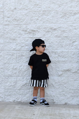 RIVIERA STRIPE SHORTS - BLACK