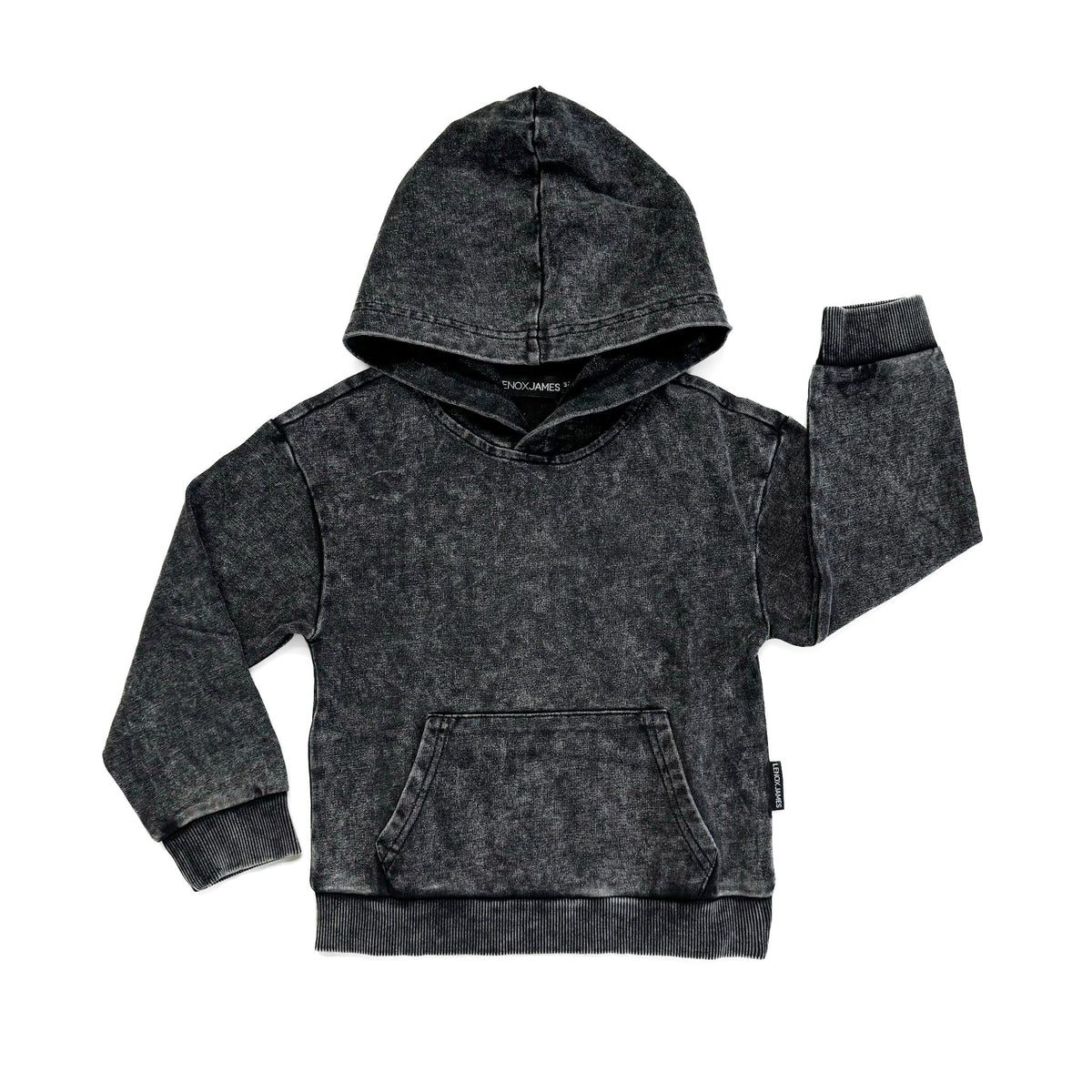 ACID WASH HOODIE - CHARCOAL
