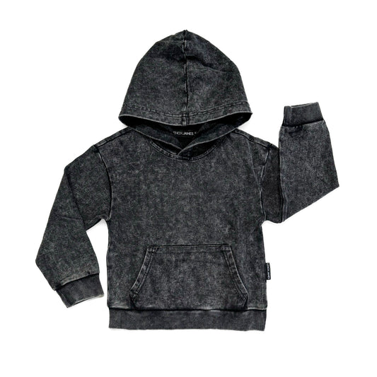 ACID WASH HOODIE - CHARCOAL