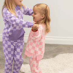 Checker Purple Haze Crew Neck Jogger Set