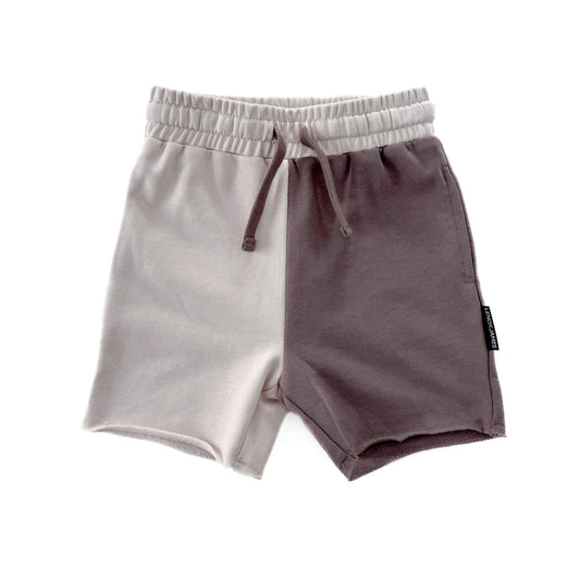 COLOR BLOCK SHORTS - MOCHA