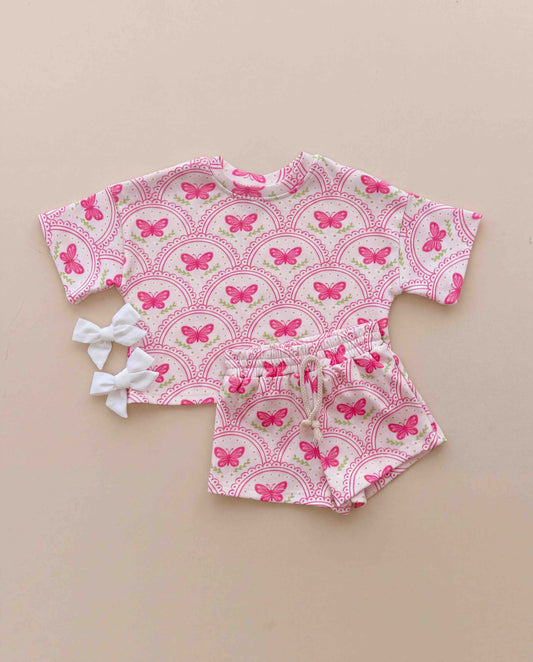 Shorts Set | Pink Butterfly