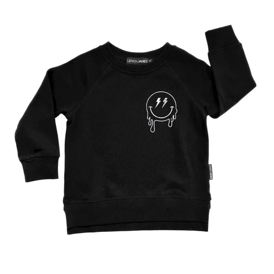 SMILEY FACE SWEATSHIRT - BLACK