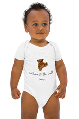 Welcome to the World (Personalised Name Bear Bodysuit)
