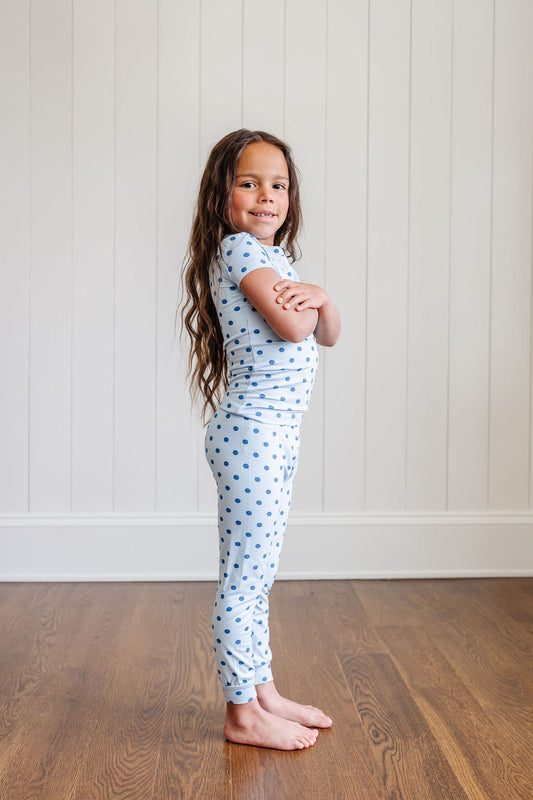 Short Sleeve PJ Set in Cloud Dot