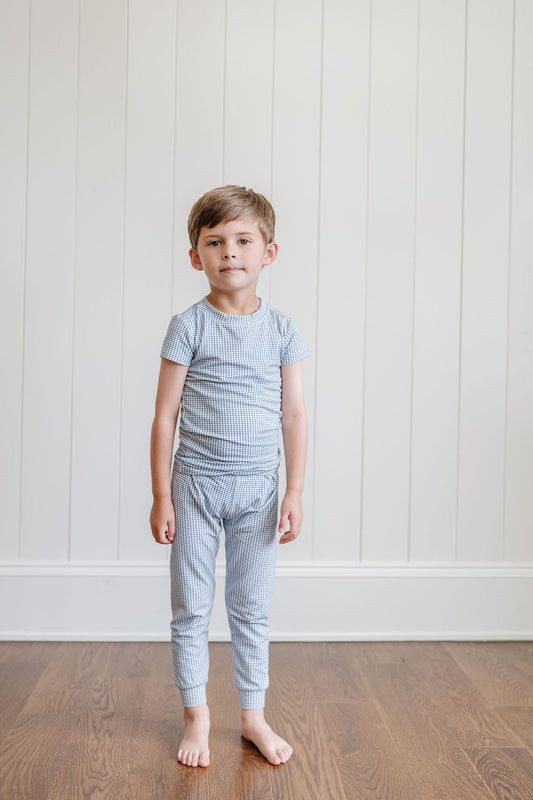 Short Sleeve PJ Set in Navy Picnic