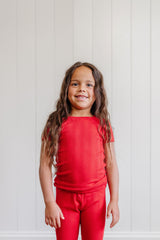 Short Sleeve PJ Set in Poppy Pointelle