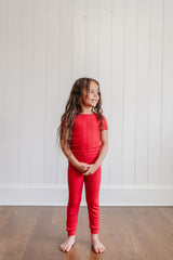 Short Sleeve PJ Set in Poppy Pointelle