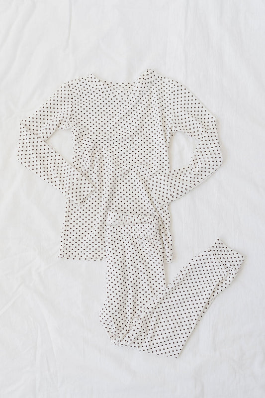 PJ Set in Chocolate Dot