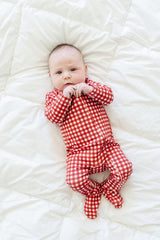 Baby Zip-Up in Merry Gingham